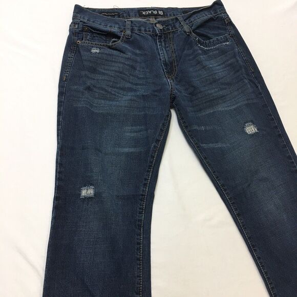 BUCKLE BLACK Jeans Men's 33 x 32 Low-Rise Slim Straight Rip Repair Denim Blue - Picture 6 of 16